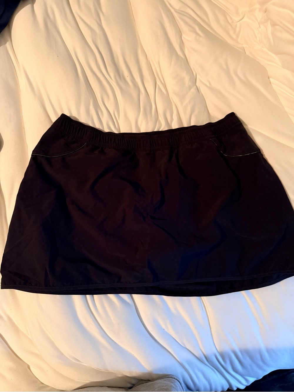Black Athletic Skirt with Elastic Waistband